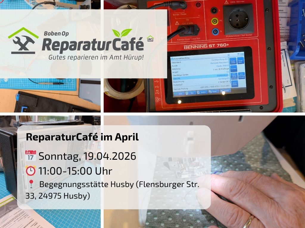 Reparatur Café in Husby am 19. April, ab 11 Uhr